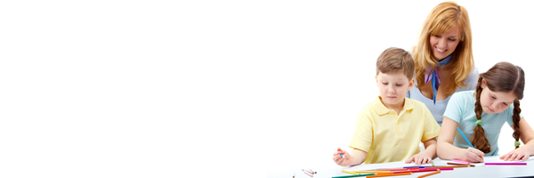 Children and therapist working together